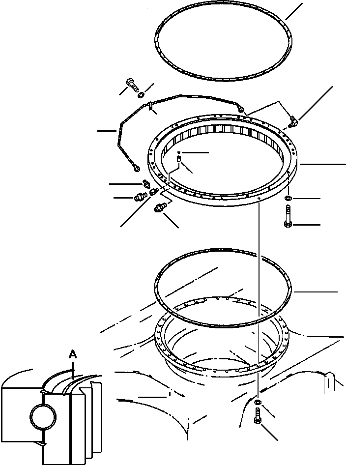 CIRCLE AND BEARING, SWING 206-25-00210 KOMATSU