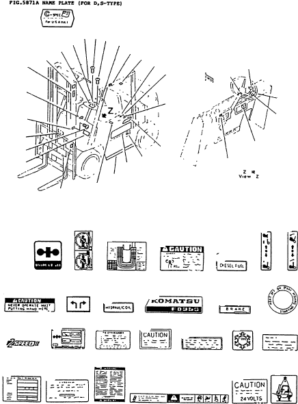 PLATE, MARK (R.H. FD35S) 37C-1AK-1740 KOMATSU