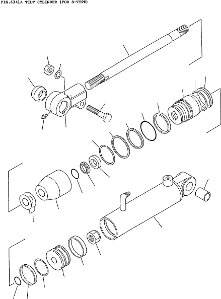 TILT CYLINDER ASSY (6DEGREES/10DEGREES) 37A-1AP-A210 KOMATSU