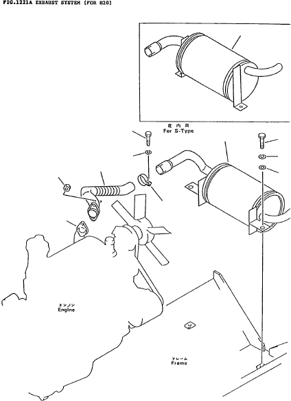 MUFFLER (S) 3EB-03-A1210 KOMATSU