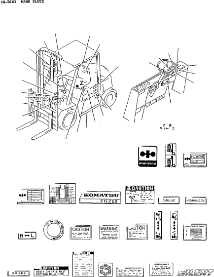 PLATE, MARK (R.H. FG25S) 37B-1AK-1740 KOMATSU