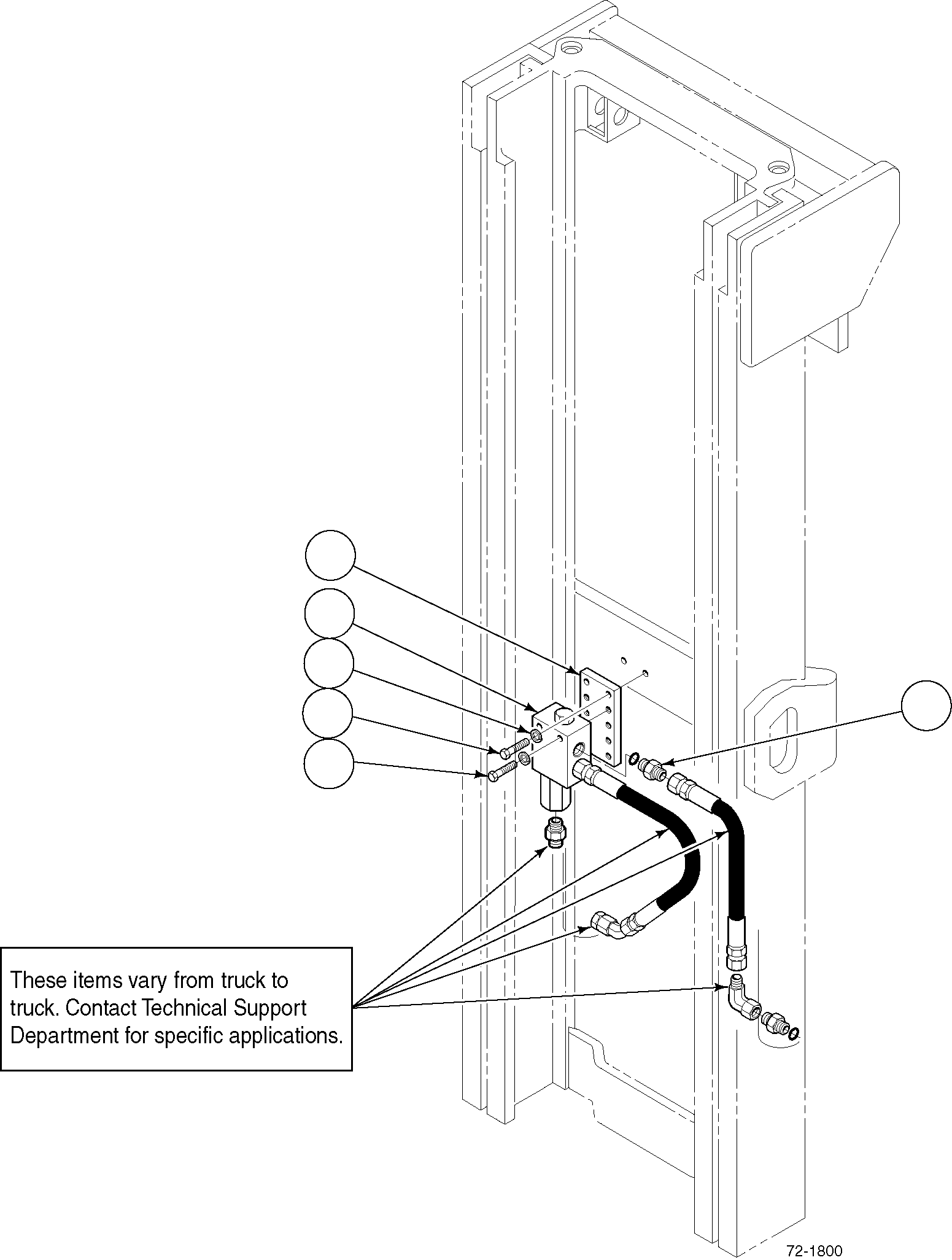 LOWERING CONTROL VALVE SEE FIG. 72-1850 KOMATSU
