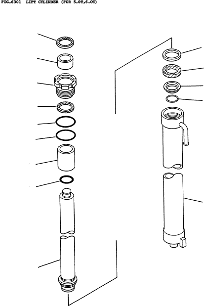 LIFT CYLINDER KIT (5.0T, 6.0T: 3.0M-3.6M) 3ED-63-05045 KOMATSU