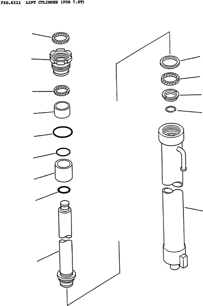 LIFT CYLINDER KIT (7.0T: 3.7M AND UP) 3ED-63-05075 KOMATSU