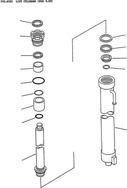 LIFT CYLINDER KIT (8.0T:3.0M-3.6M) 3ED-63-05015 KOMATSU