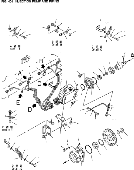 INJECTION PUMP ASSY 6136-72-1540 KOMATSU