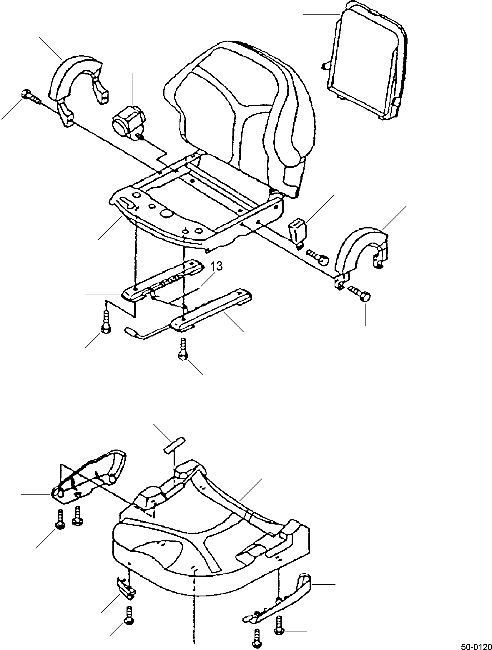 SEAT ASSEMBLY (NON-SUSPENSION TYPE) 3EB-50-31220 KOMATSU