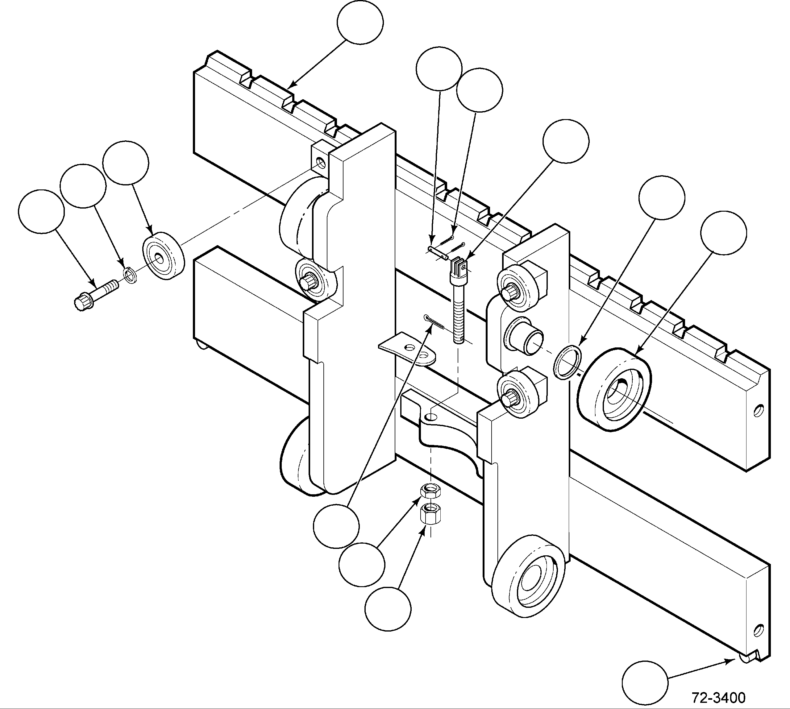CARRIAGE ROLLER KIT (1 KIT PER MAST) CC214954 KOMATSU