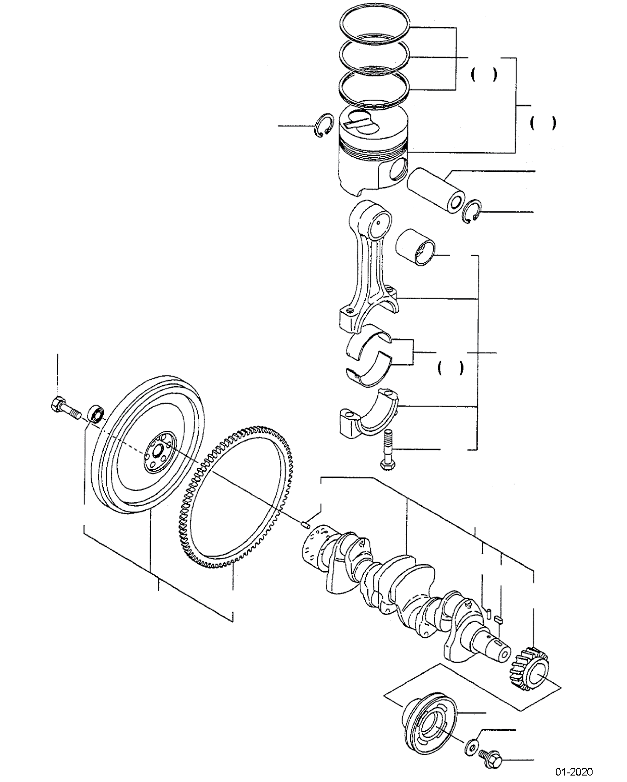 BOLT, V-PULLEY YM128300-21680 KOMATSU