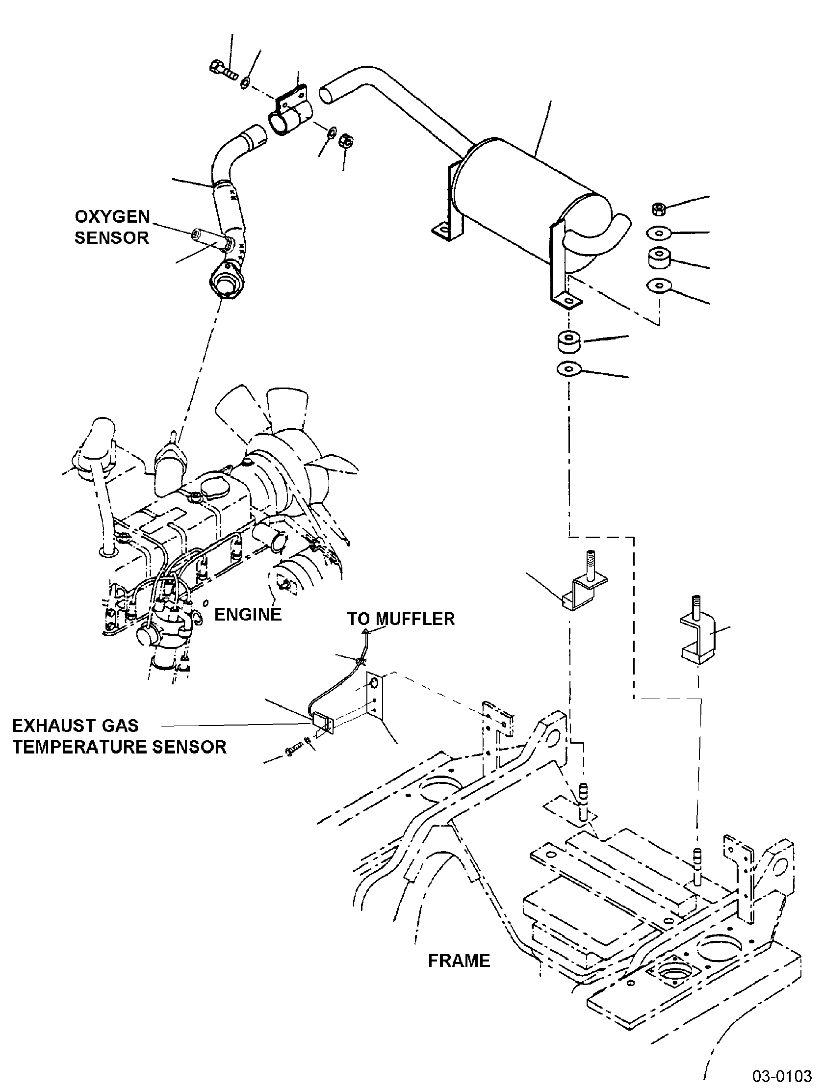 BRACKET, MUFFLER, LH (C.A.R.B. ONLY) 3EB-03-38261SA KOMATSU