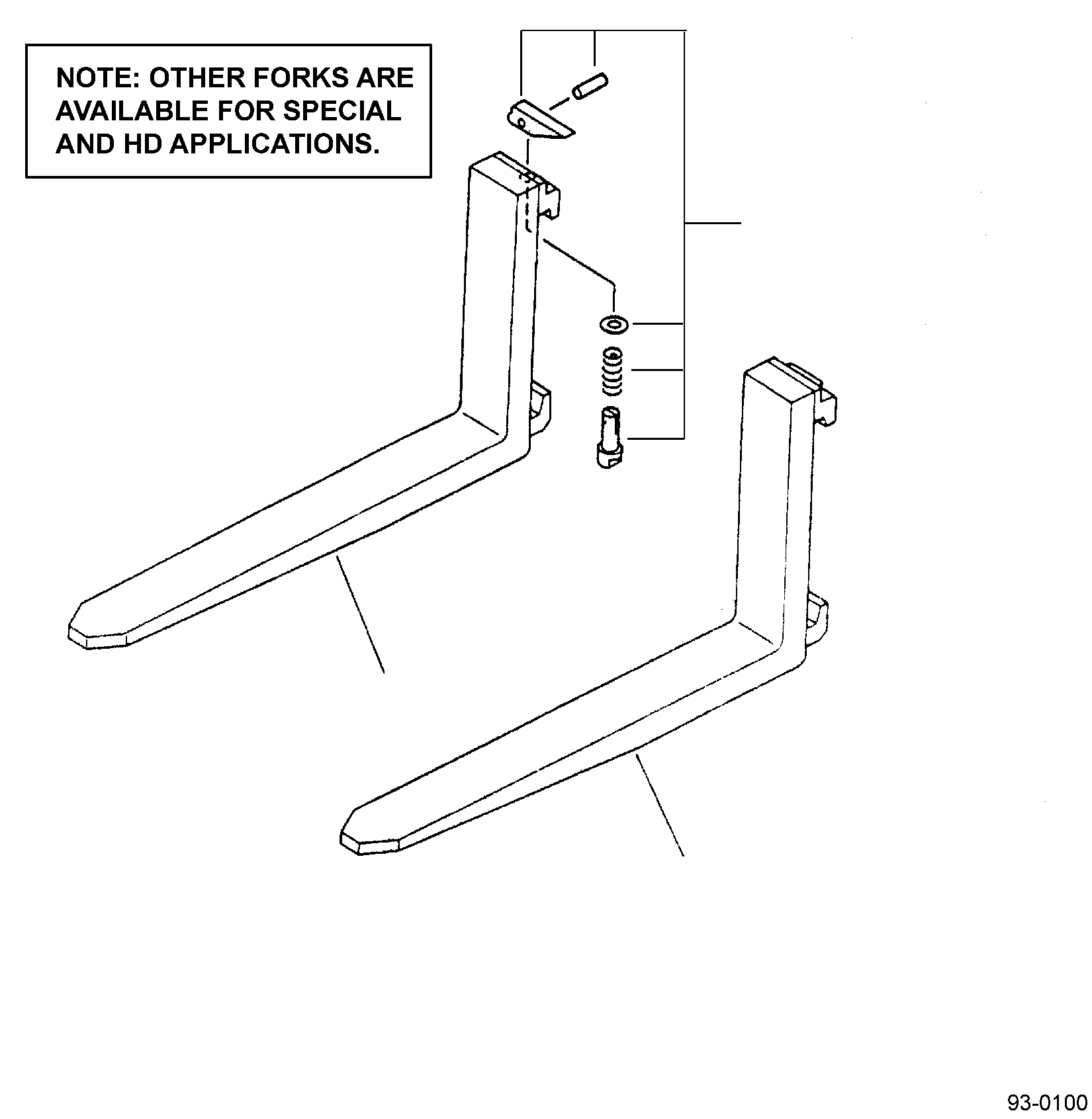 CLASS II FORK PIN KIT (LEVER STYLE) (FOR ONE FORK) (.617 IN. DIA. X 2.112 IN. LONG PIN) 3EB-72-121FR KOMATSU