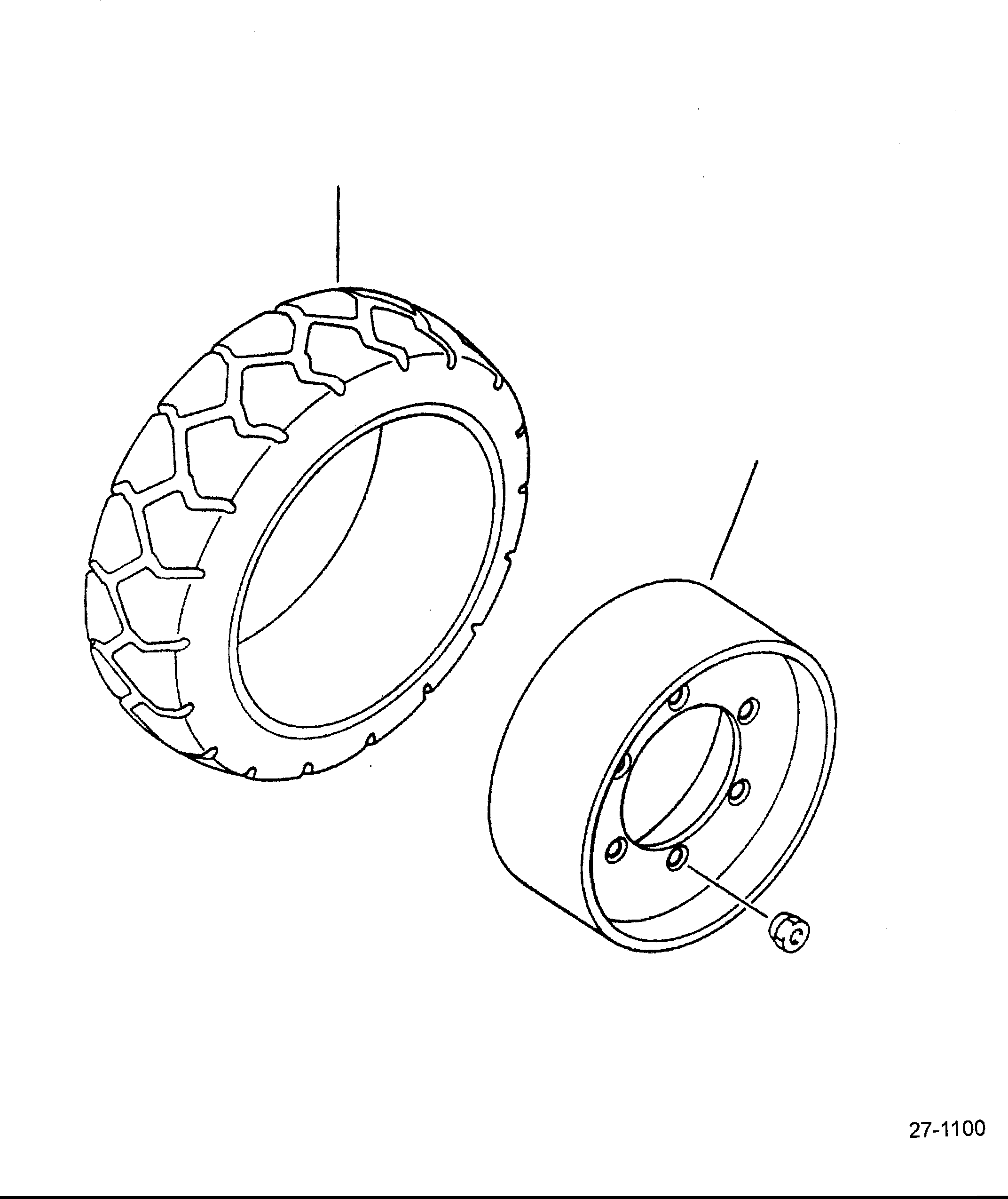 TIRE & RIM (STD) (18X8X12-1/8) (BMX) 37B-1NU-A140 KOMATSU