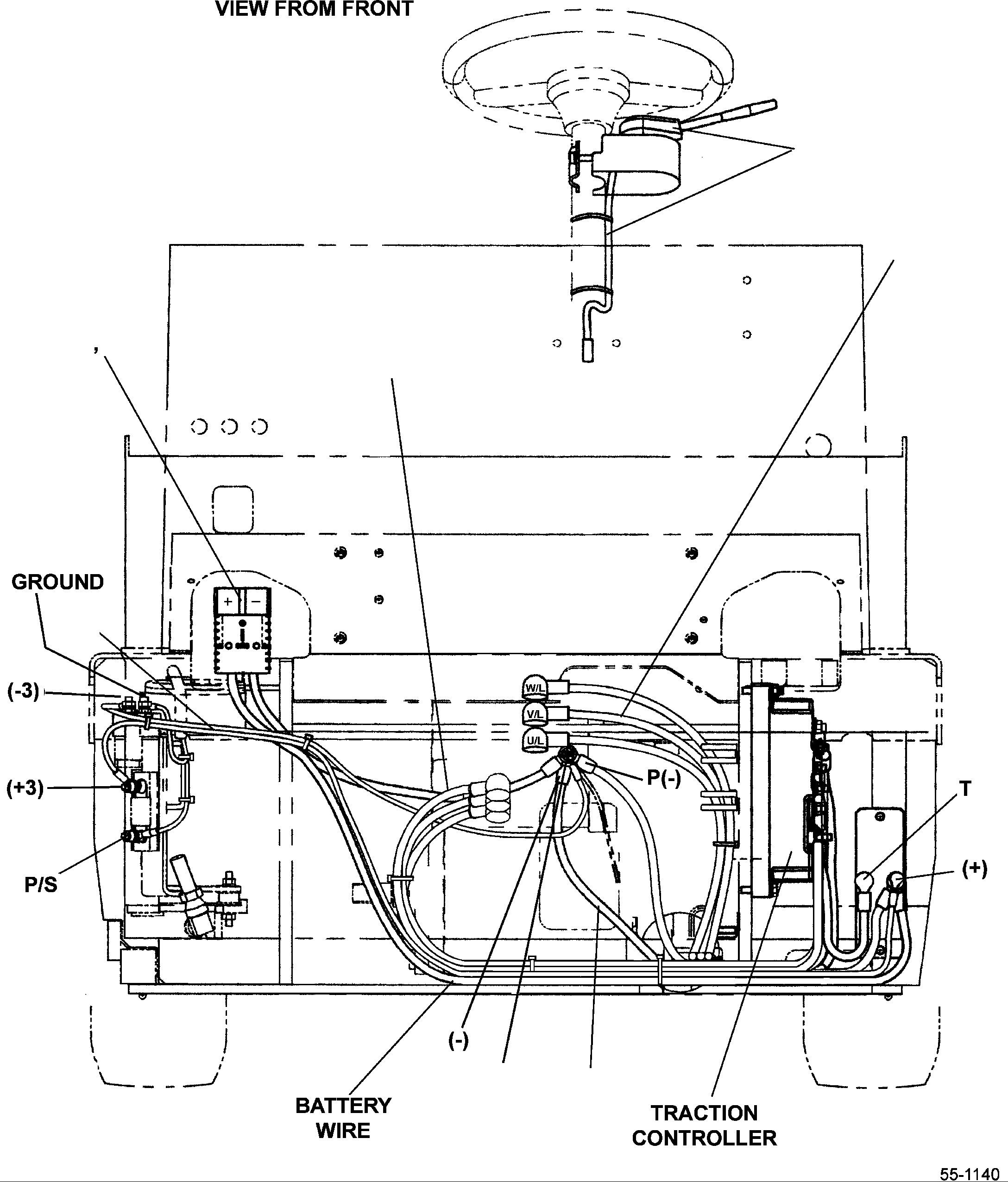 WIRE ((-) - B - /R) 3BA-55-39153 KOMATSU