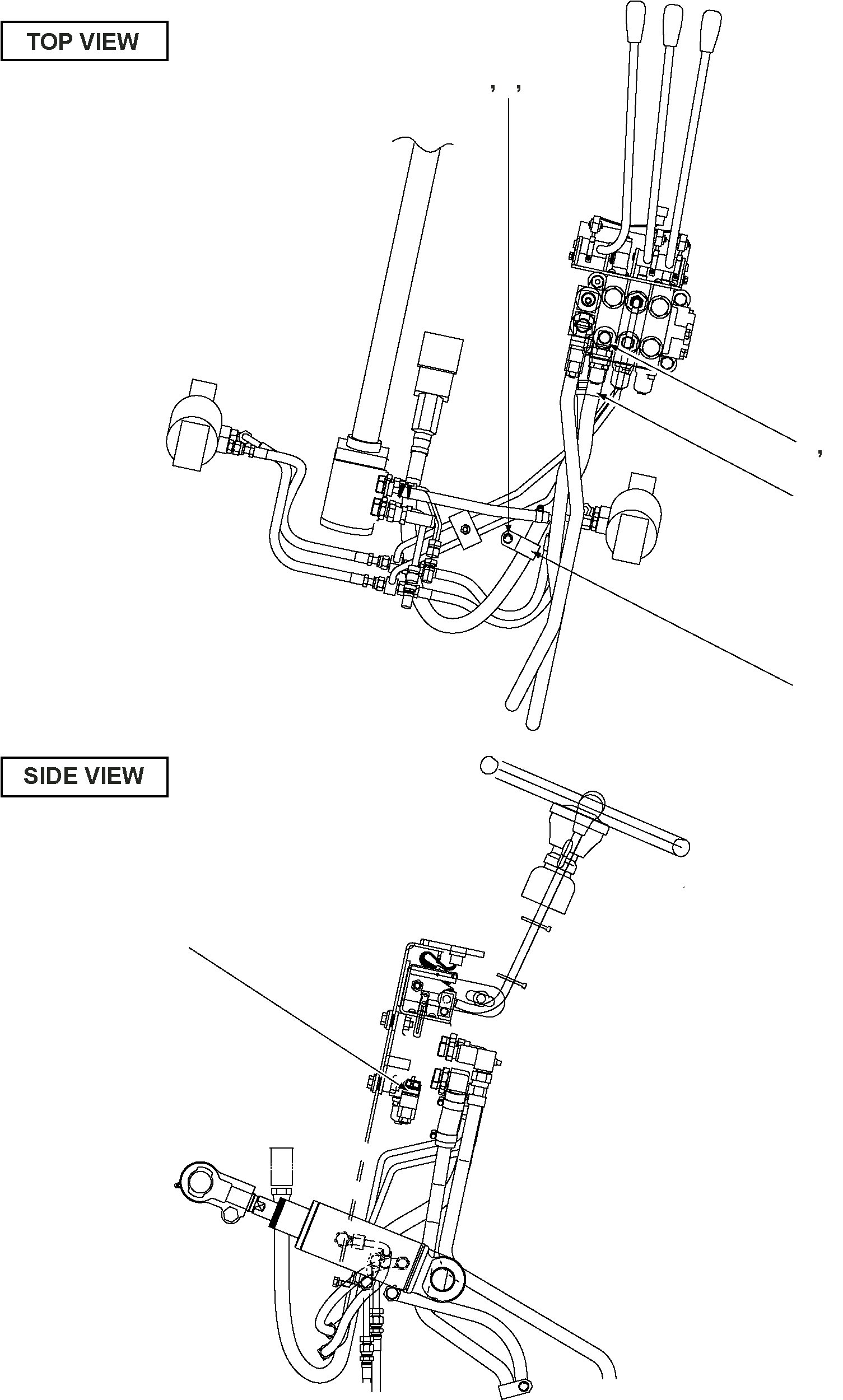 HOSE, C/V TO MAST LIFT (BMX) 45A-AAX-5510 KOMATSU