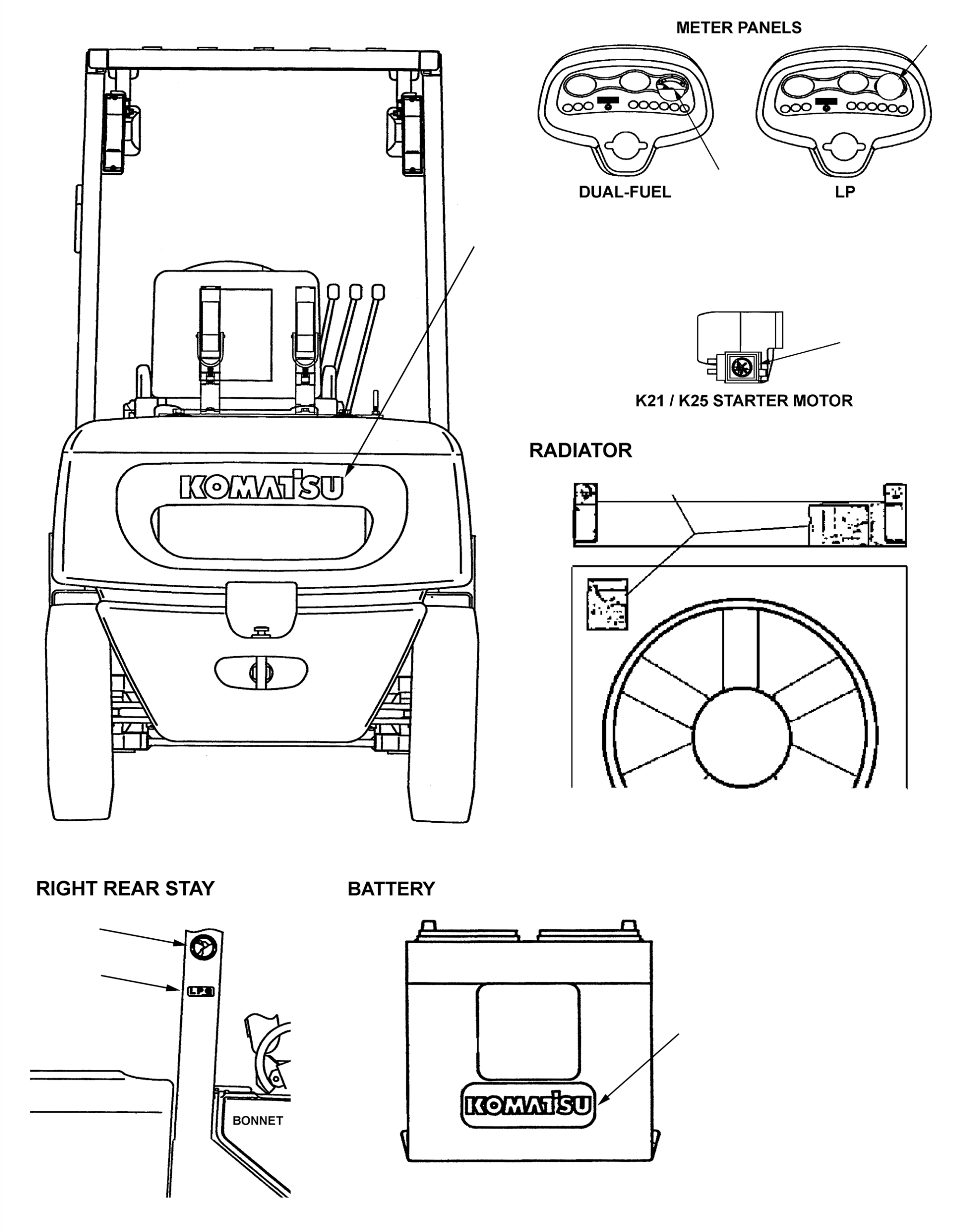 NAME PLATE, 1/4 TANK M340 KOMATSU
