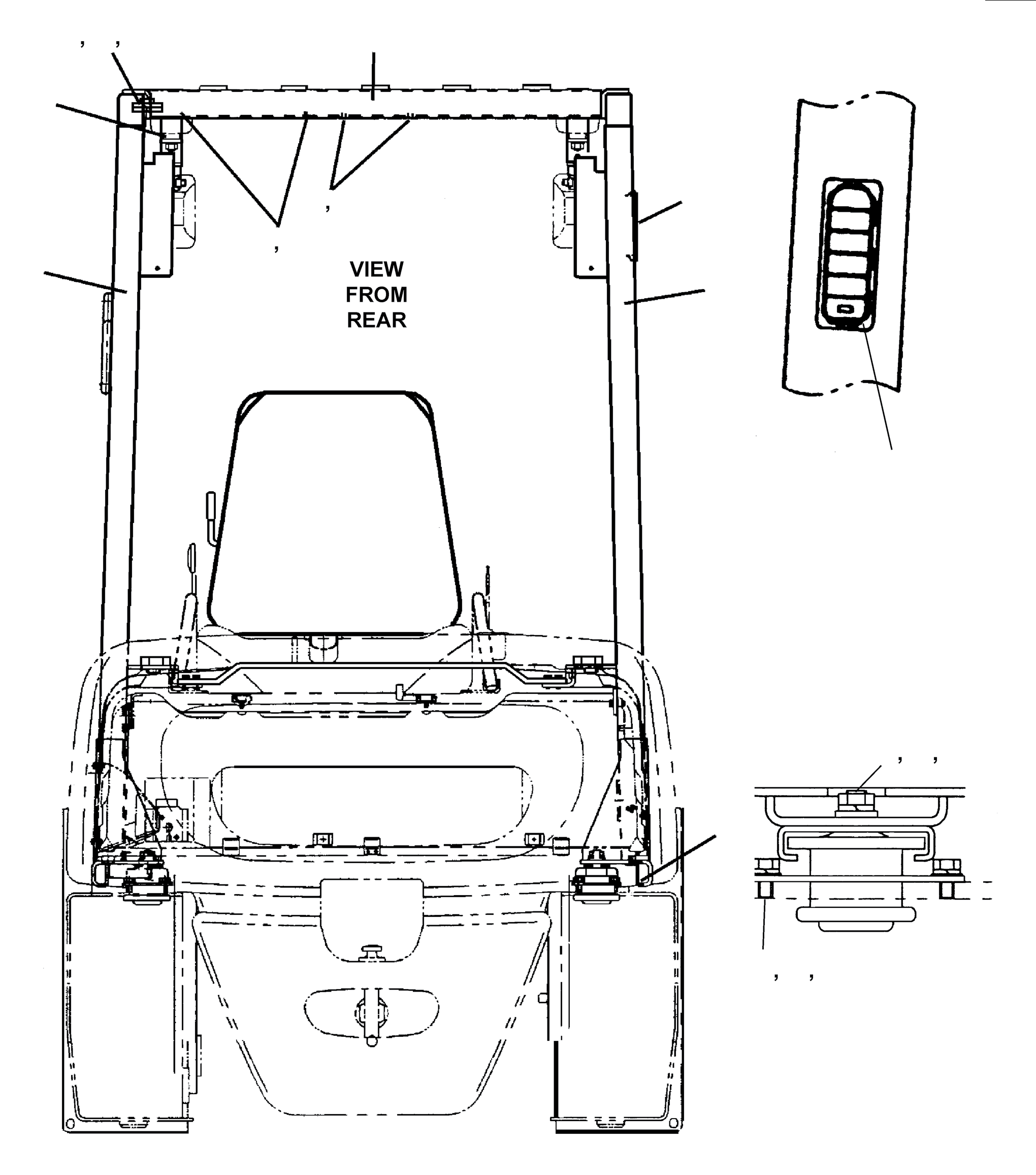 STAY, R.H., 2 IN. RAISED OHG W/ ANTI-SNAG (FG25ST-14Y) (YF) 3EB-51-F6820 KOMATSU