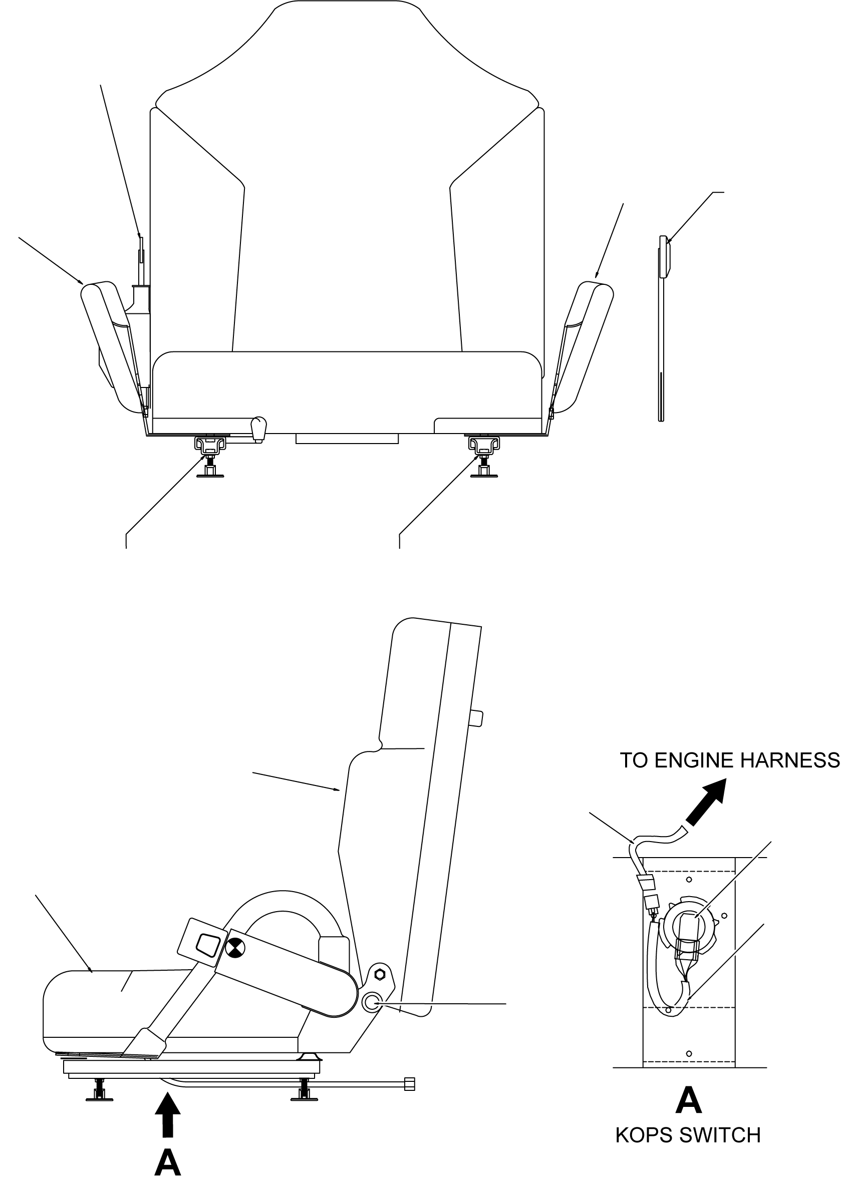 SEAT, MOLDED VINYL 3EB-50-A5932 KOMATSU