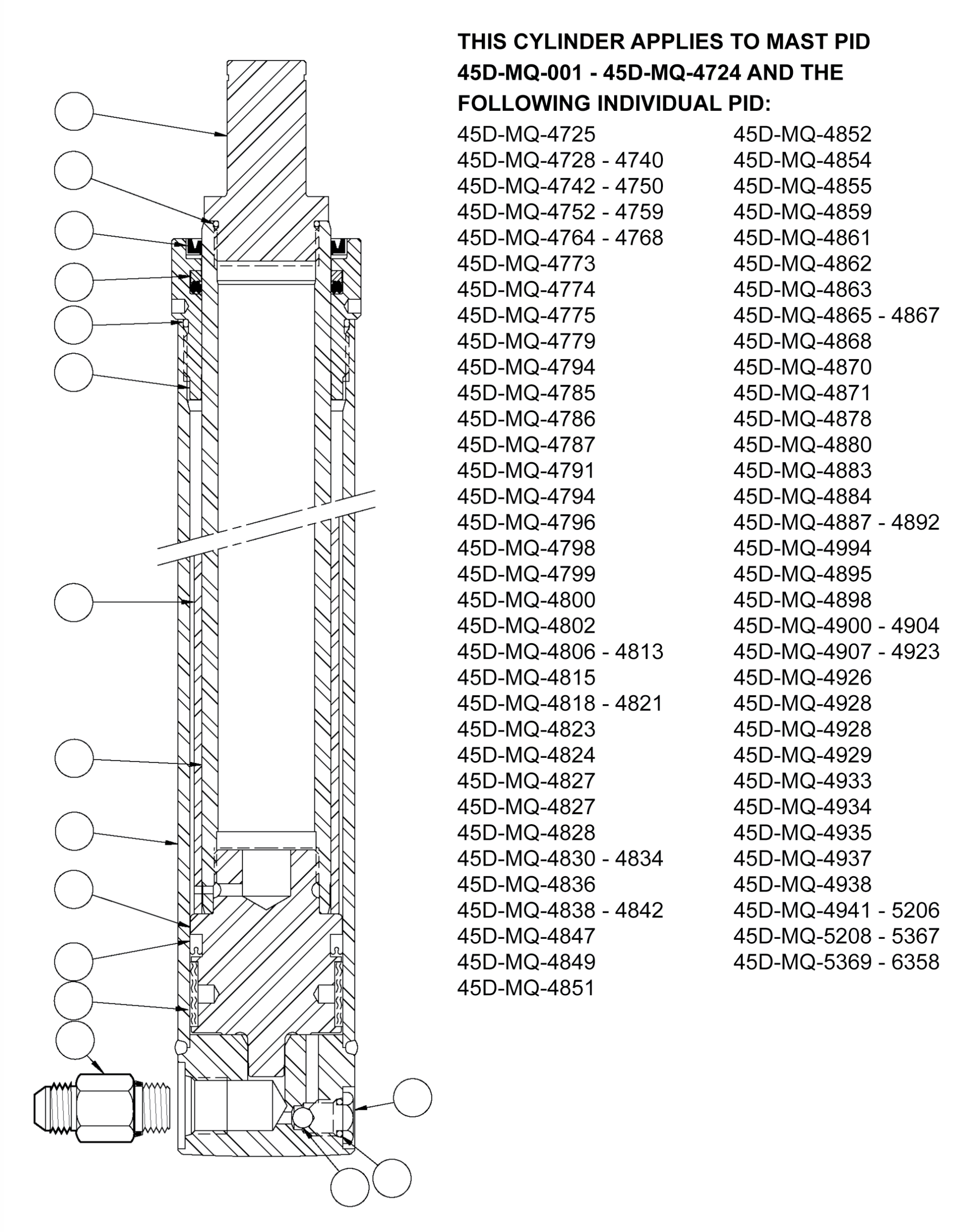 MAIN LIFT CYLINDER (68 OCL) CC1000698 KOMATSU