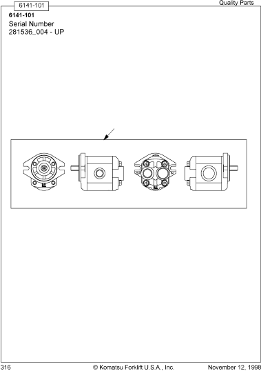 PUMP ASSEMBLY, 36 VOLT 307997-000 KOMATSU