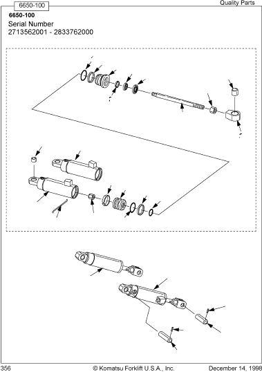 CYLINDER ASSEMBLY, LEFT HAND REACH 41228-01 KOMATSU