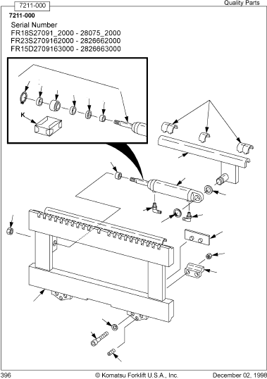 SIDESHIFTER ASSEMBLY, 6 INCH [152.4 MM] STROKE 41949-01 KOMATSU