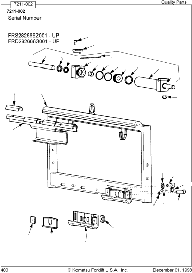 SIDESHIFTER ASSEMBLY, 8 INCH [203.2 MM] STROKE 308370-002 KOMATSU