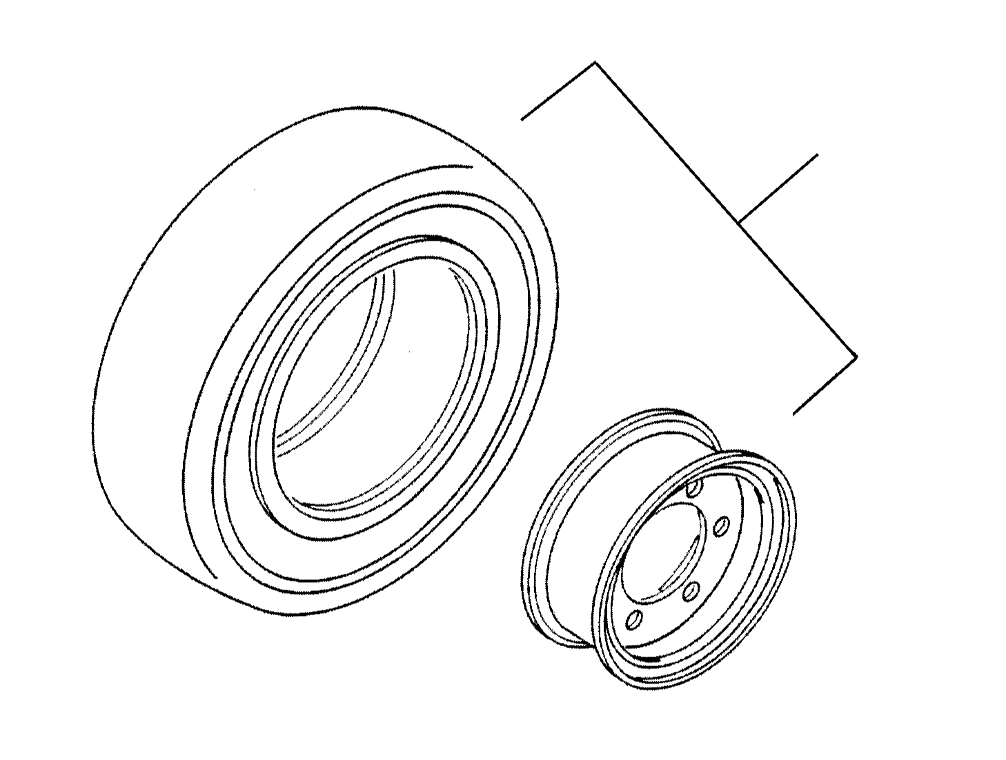 TIRE & RIM, 7.00 X 12 X 14, STD 3EC-28-A5610 KOMATSU