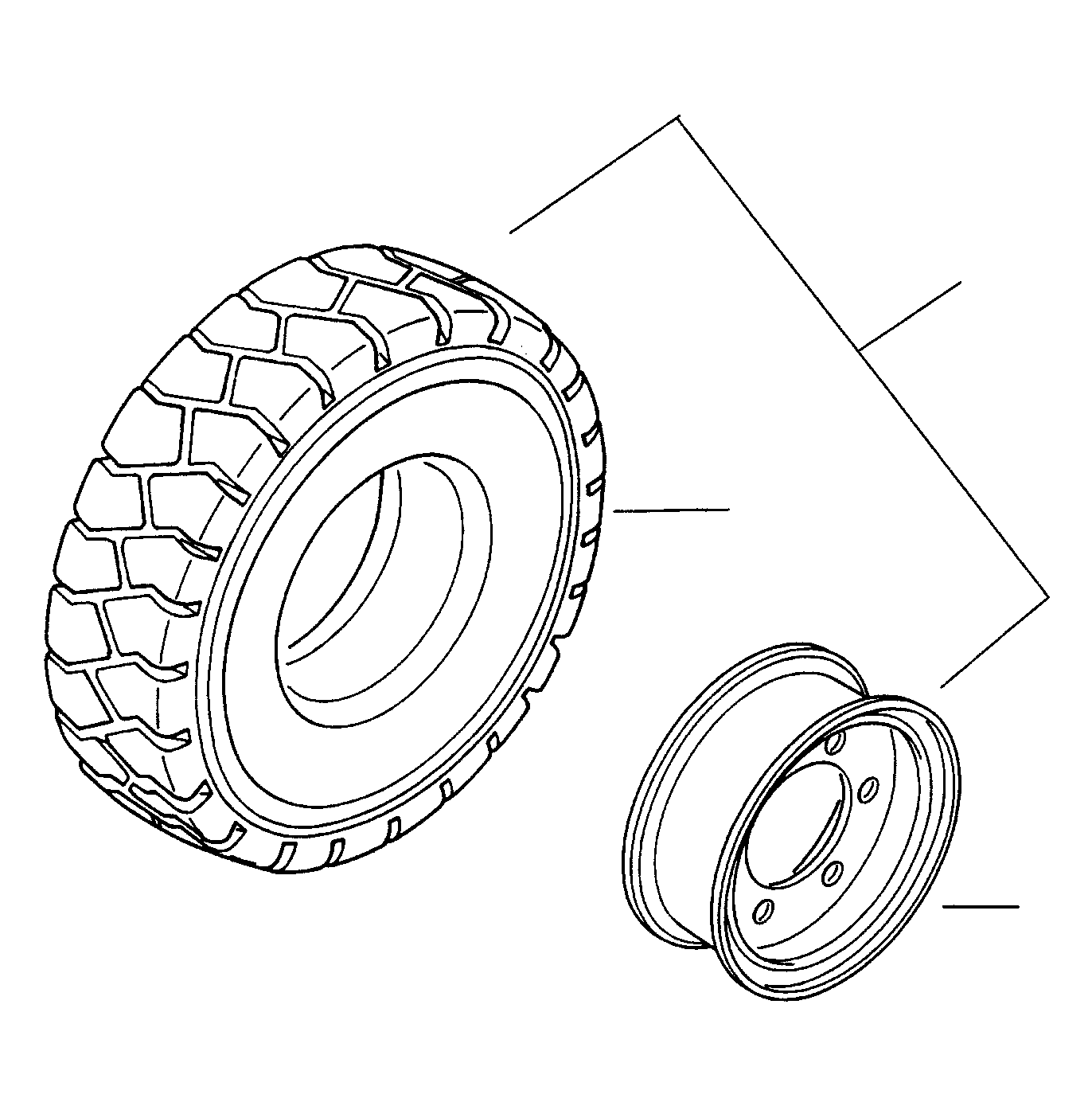 TIRE, 300 X 15 X 18, SOFT SOLID MIT24955101 KOMATSU