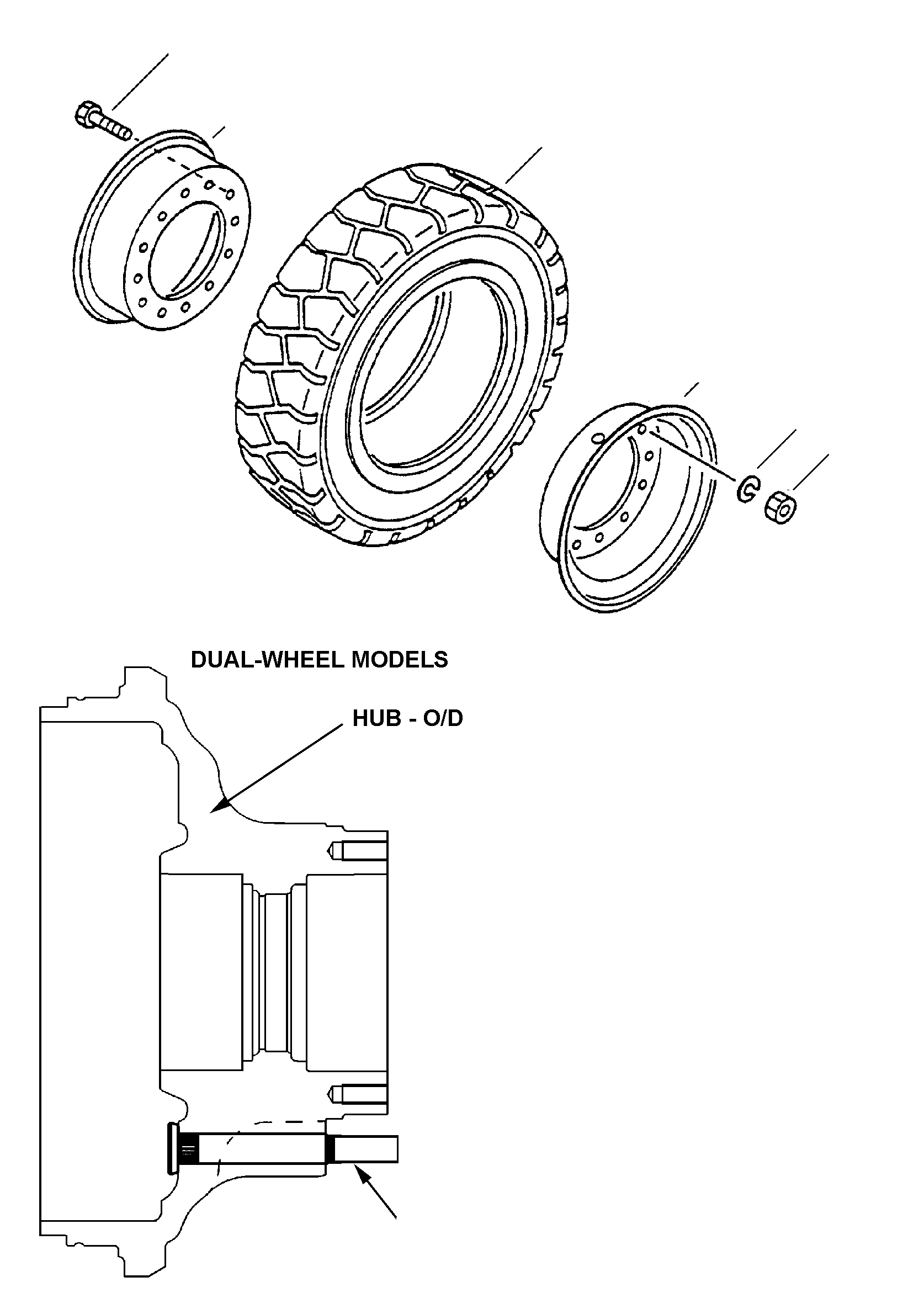 TIRE, 650X10X10 PR(I), SOLID SOFT, NON-MARKING MIT24330102 KOMATSU