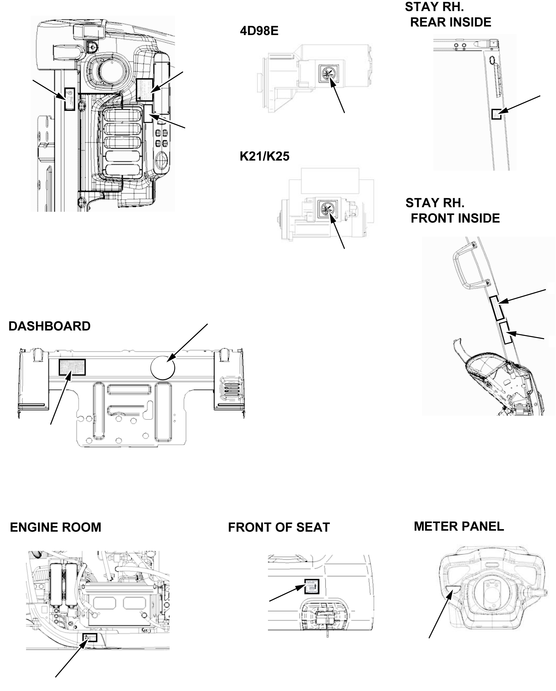 NAME PLATE, MAINTENANCE 3EB-96-A7110 KOMATSU