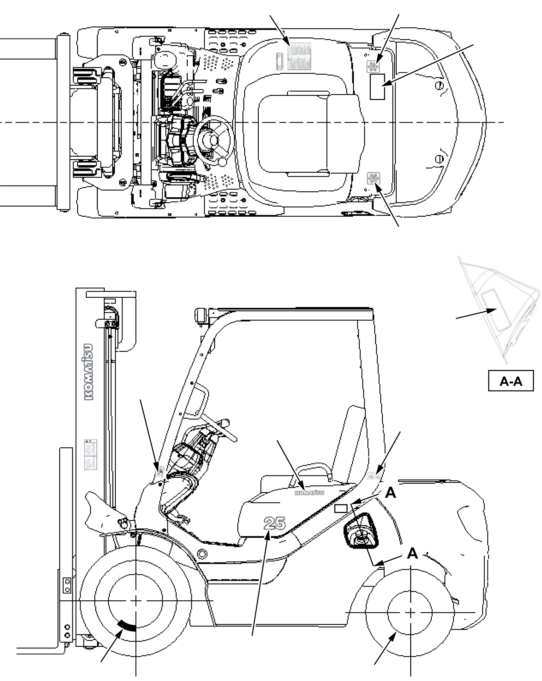 Предупреждающая табличка 37E-2BK-3060 KOMATSU