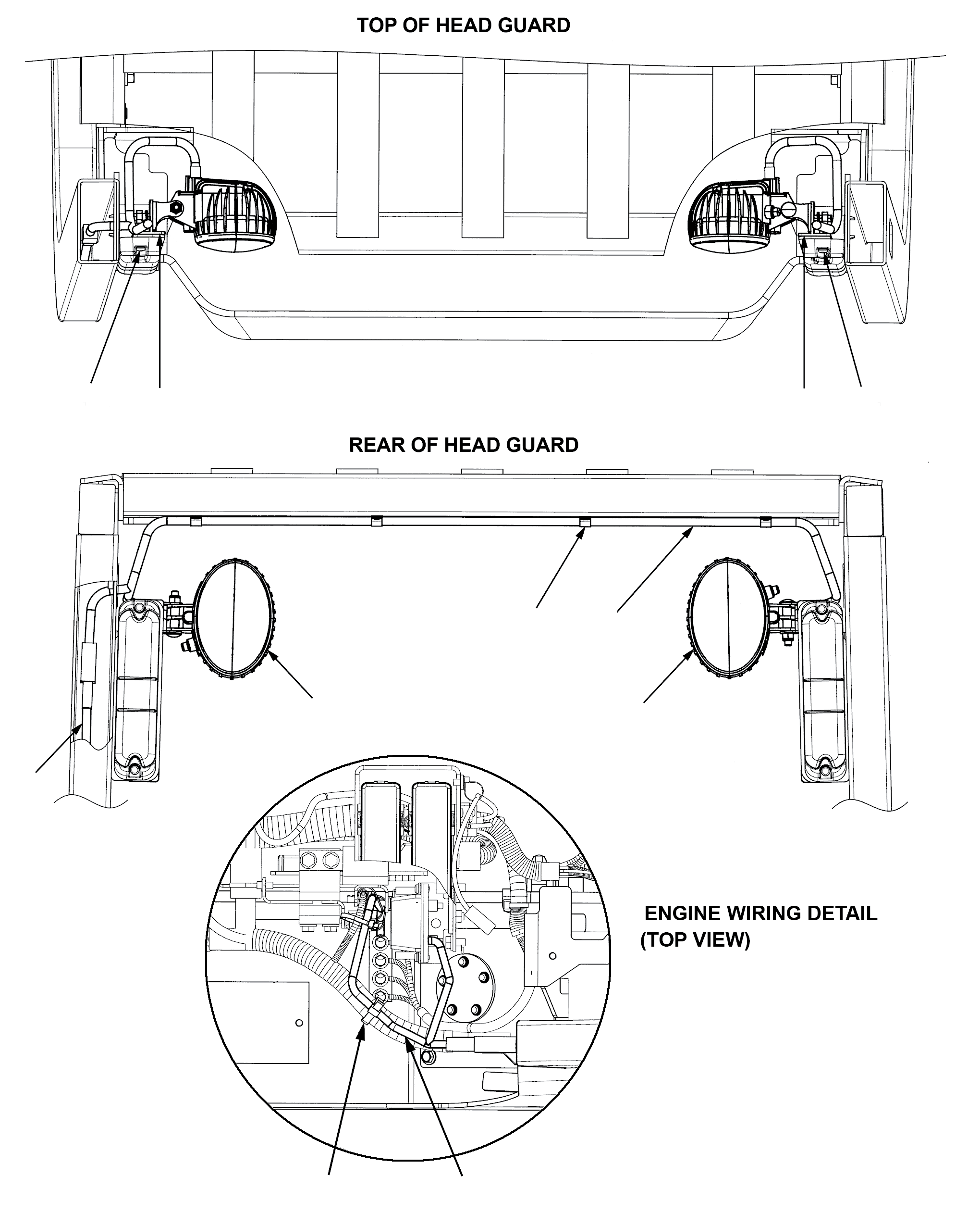 HARNESS, REAR WORK LIGHT 3EB-56-A7261 KOMATSU