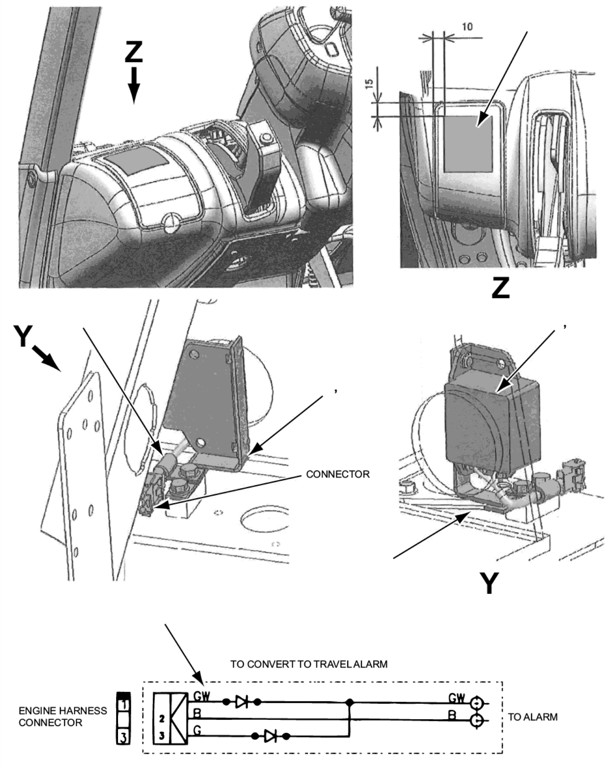 WIRE, BACK-UP ALARM 3EB-55-A7181 KOMATSU
