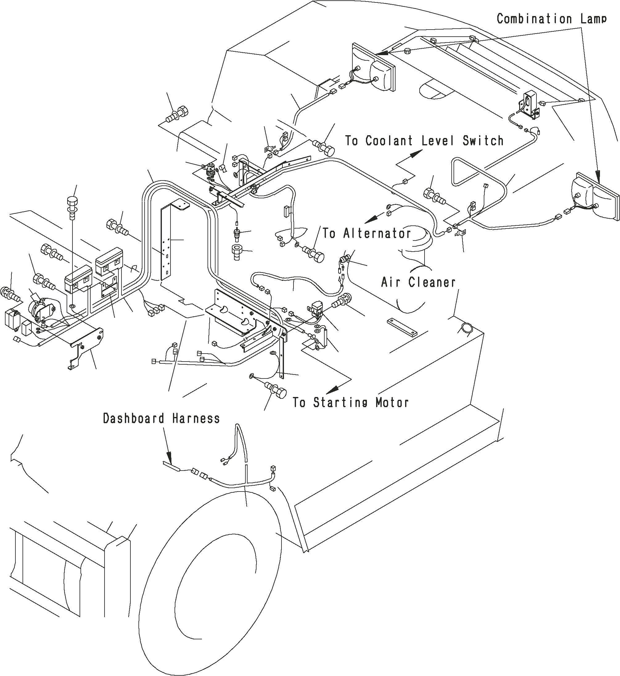 HARNESS, REAR, L.H. 3FE-55-42130 KOMATSU