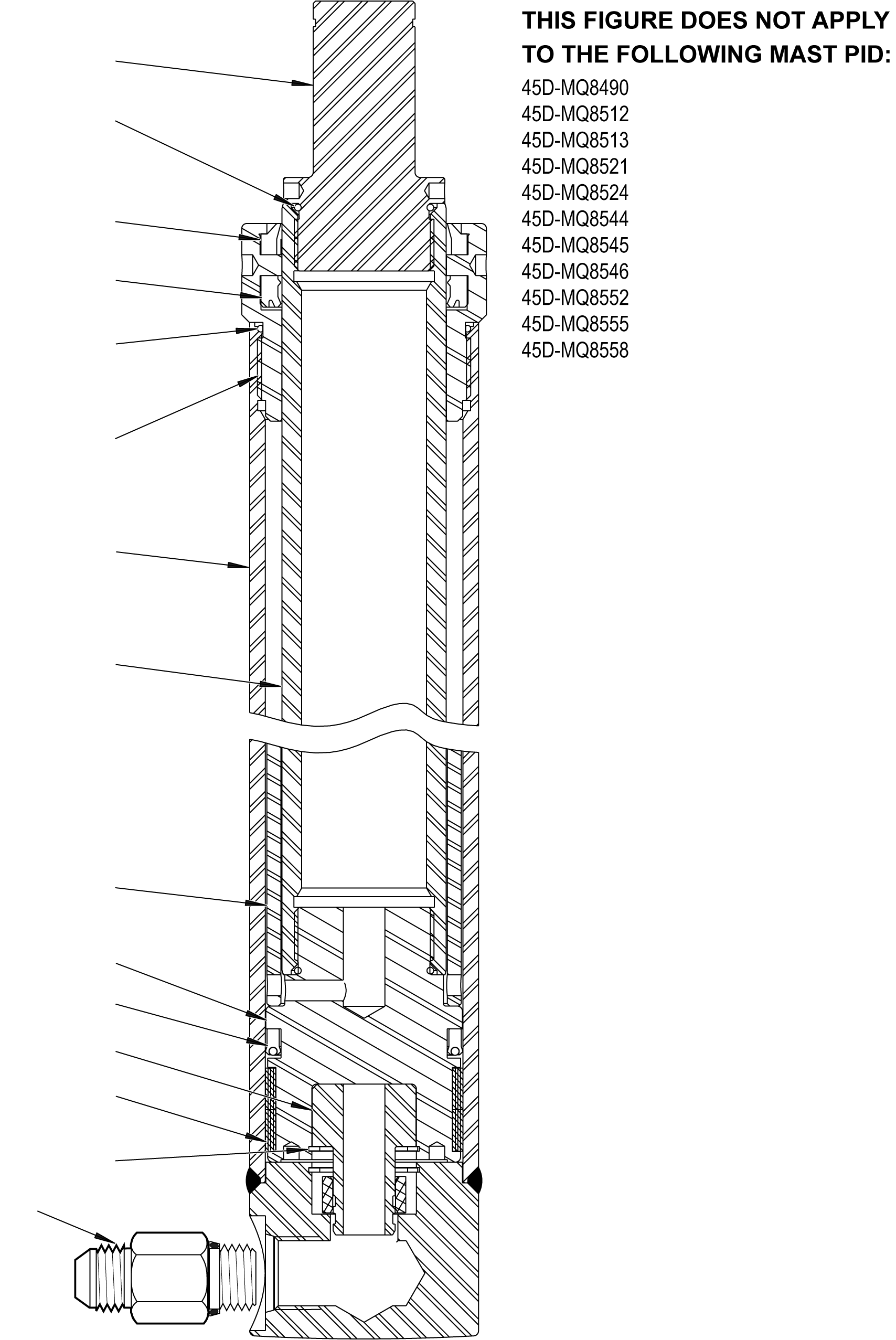 MAIN LIFT CYLINDER, LH (92 OCL) CC1003040 KOMATSU