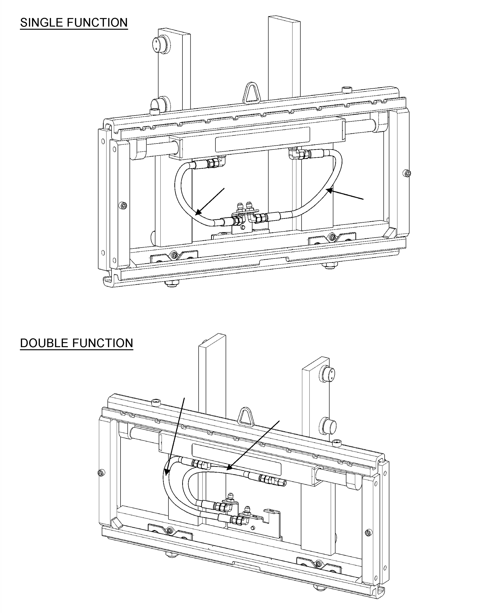 SIDE SHIFT HOSE INSTALL, DOUBLE FUNCTION, NO QUICK DISCONNECT K20236 KOMATSU