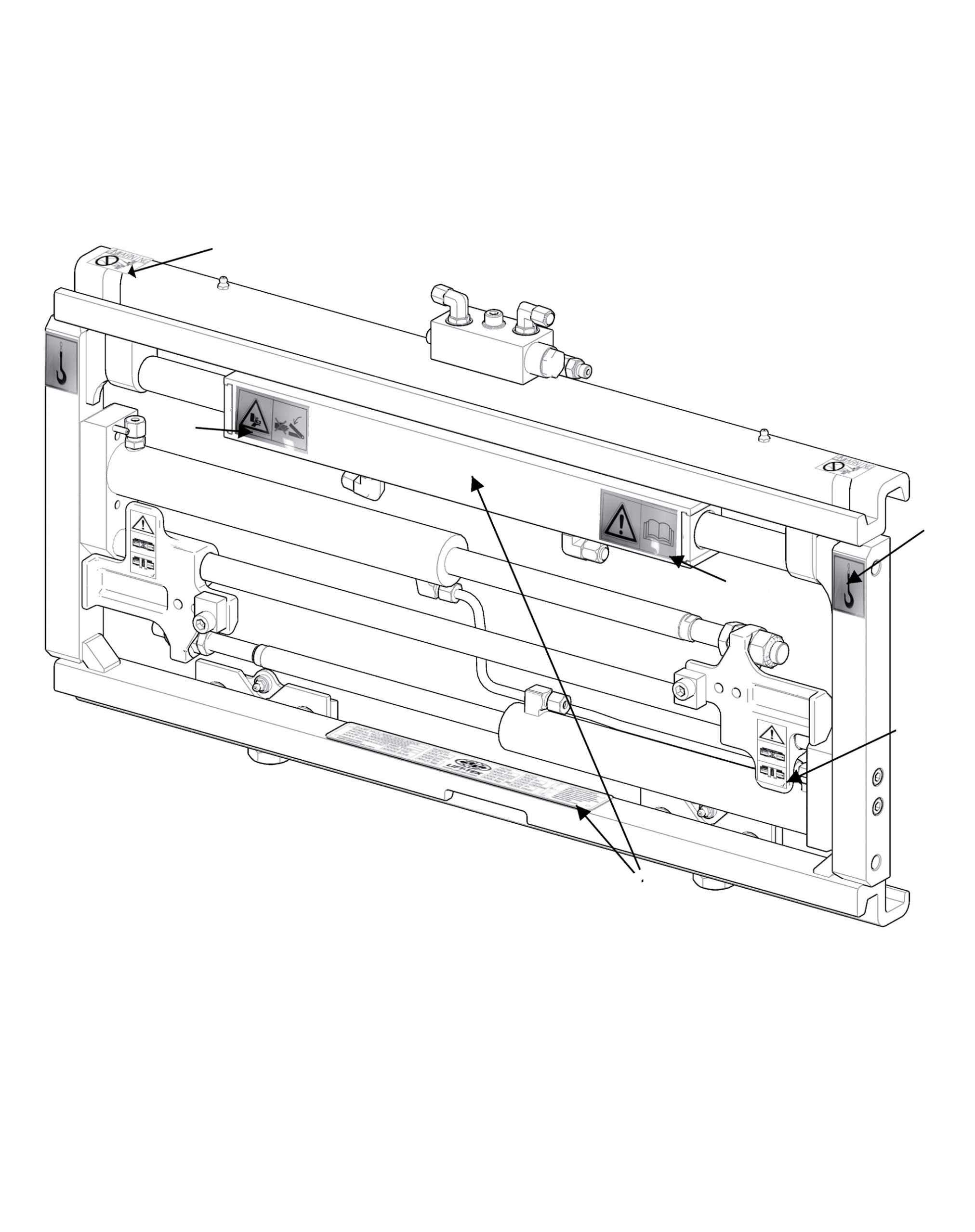DECAL, TEST AND OPERATE THE FORK POSITIONER WITH THE FORK ARMS ATTACHED ONLY CCK10312 KOMATSU