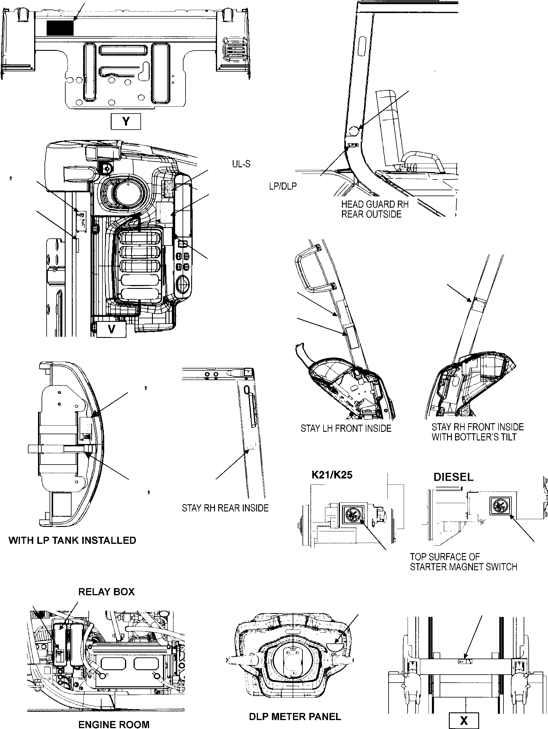PLATE, CAUTION, LIFTING POSITION 3EB-96-64121 KOMATSU