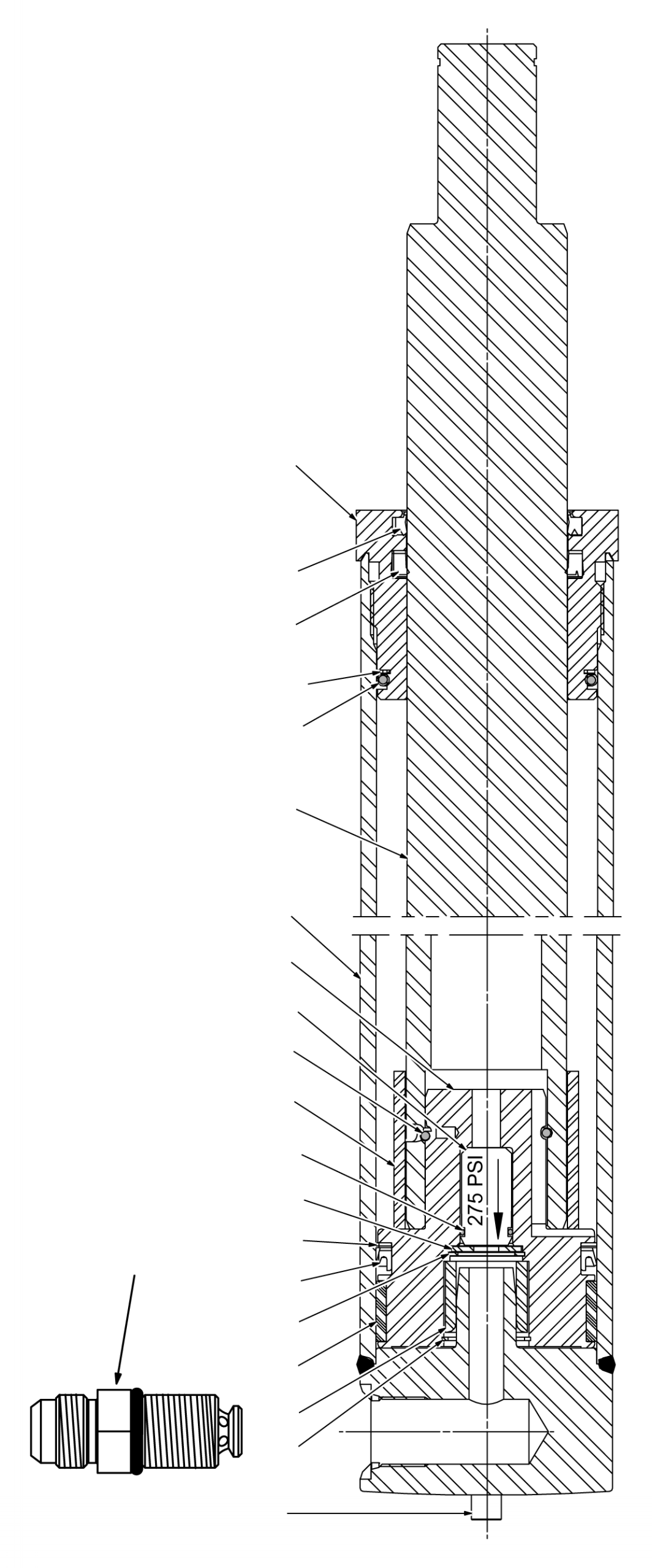 MAIN LIFT CYLINDER, 93 OCL CC1002485 KOMATSU