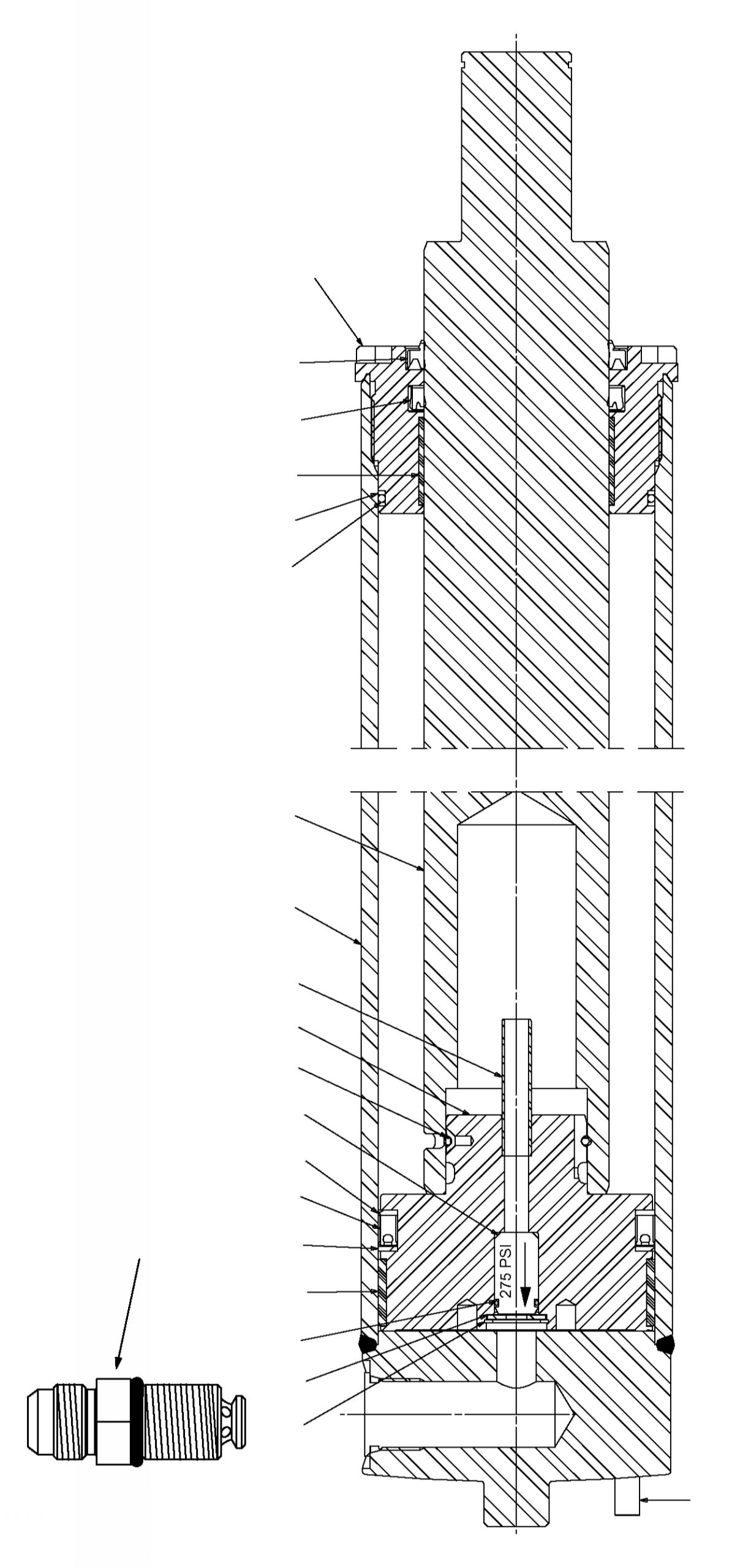 FREE LIFT CYLINDER, 85 OCL CC1002344 KOMATSU