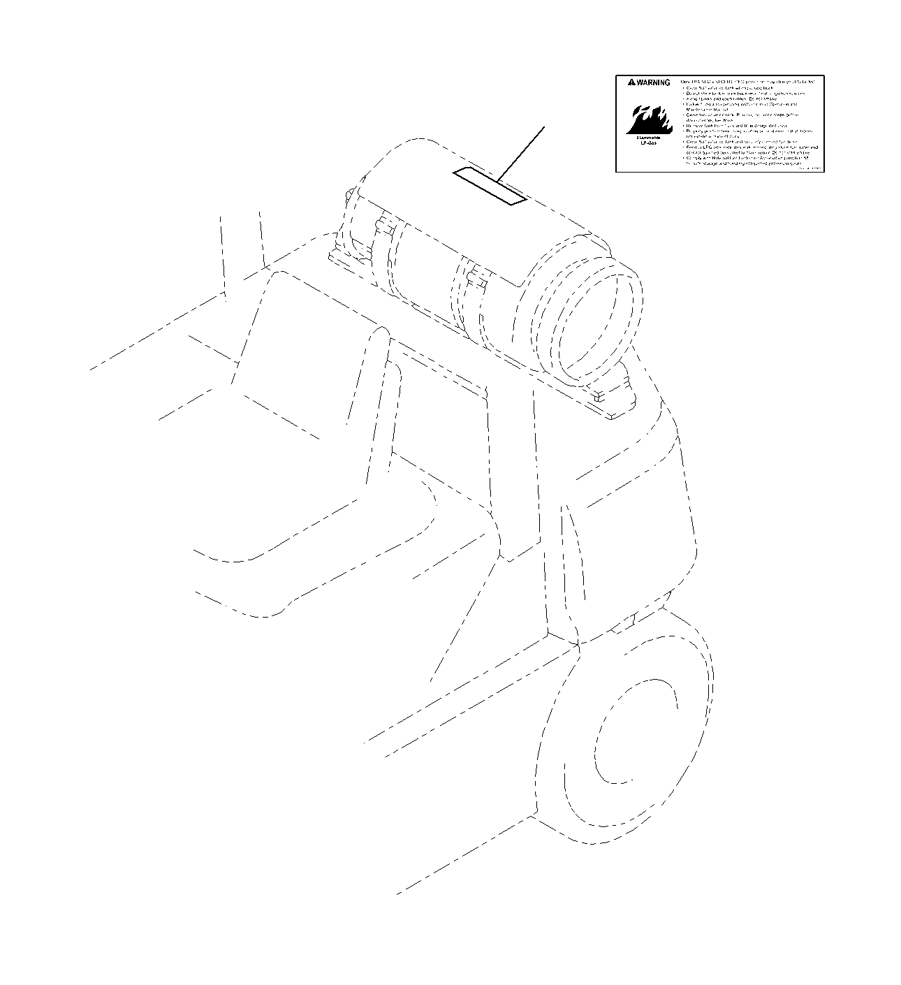 PLATE, CAUTION, LPG 3EB-96-25190 KOMATSU