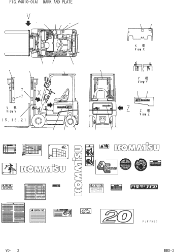 PLATE, SAFETY, BATTERY WARNING 3BB-96-36840 KOMATSU