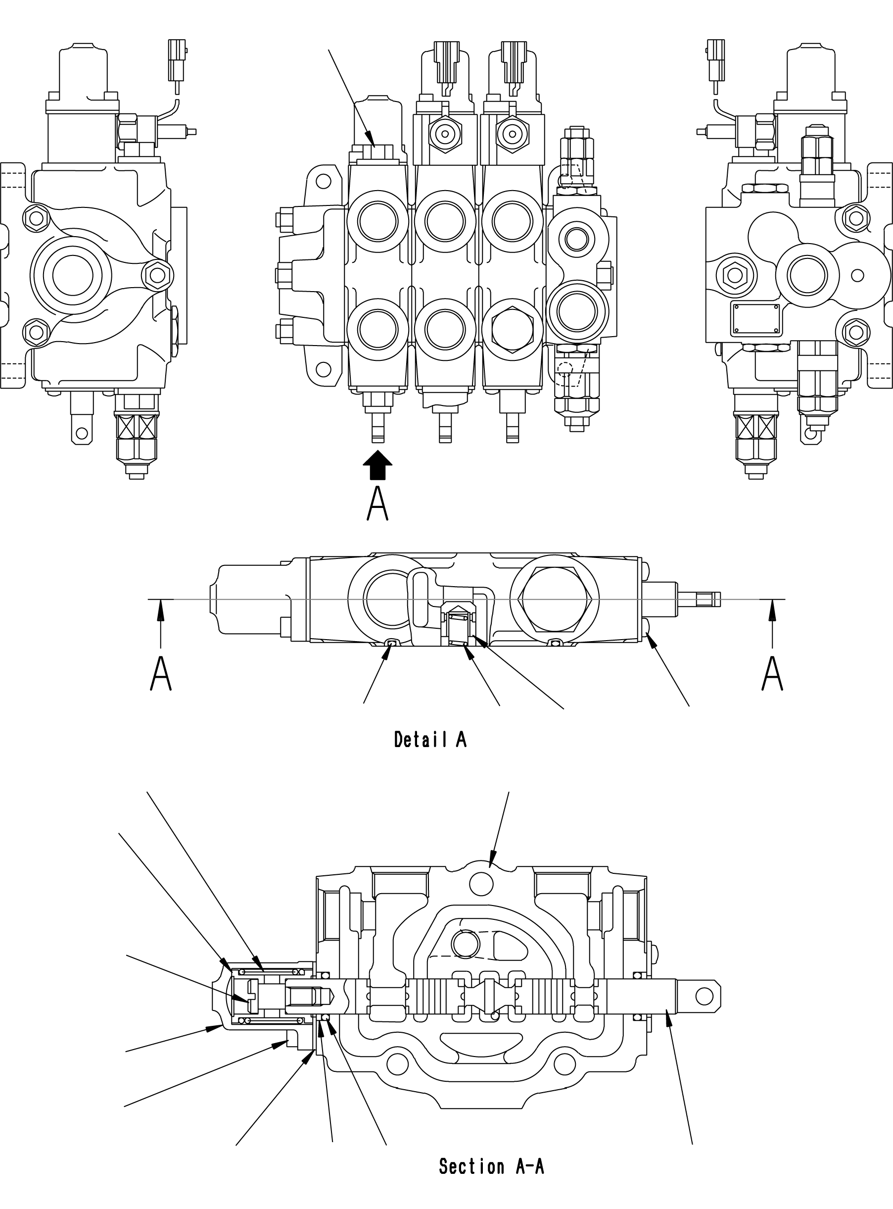 SPOOL SECTION ASSY, ATTACHMENT 30D-61-11380 KOMATSU
