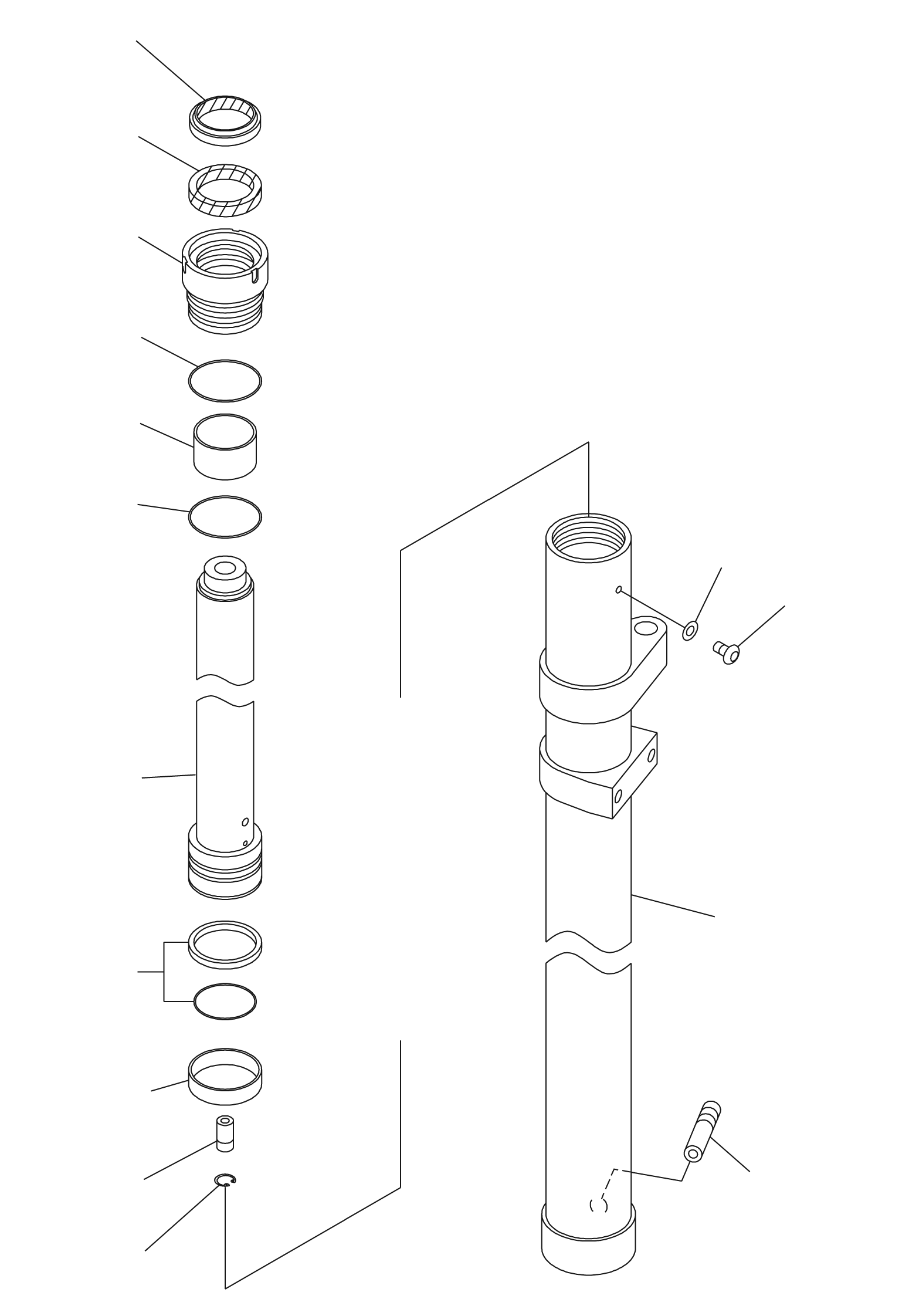 CYLINDER, L.H. (FOR 6.0M MAST) KBB6717-57701 KOMATSU