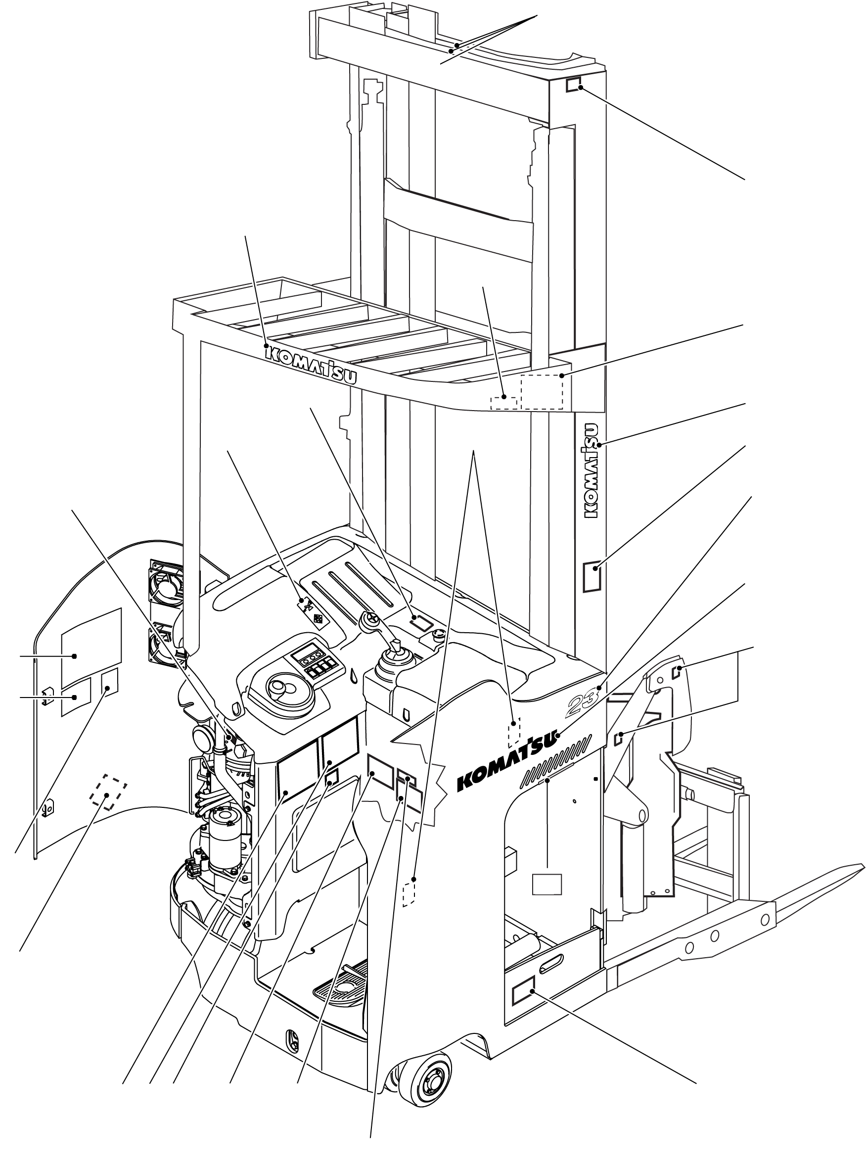 OUTER UPRIGHT, 117 IN. OCL, 270 IN. MFH (CALL KFI) KOMATSU