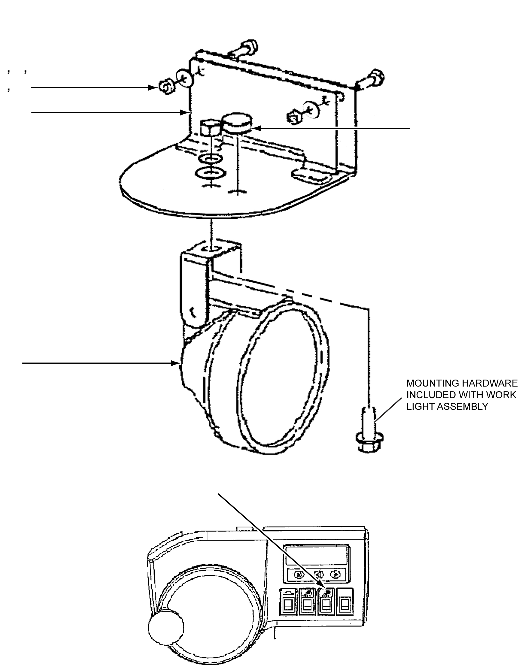 HARNESS, REAR WORK LIGHT (PLUGS INTO 3LK-55-A1450, ACCESS SWITCH) NU29697-8G601 KOMATSU