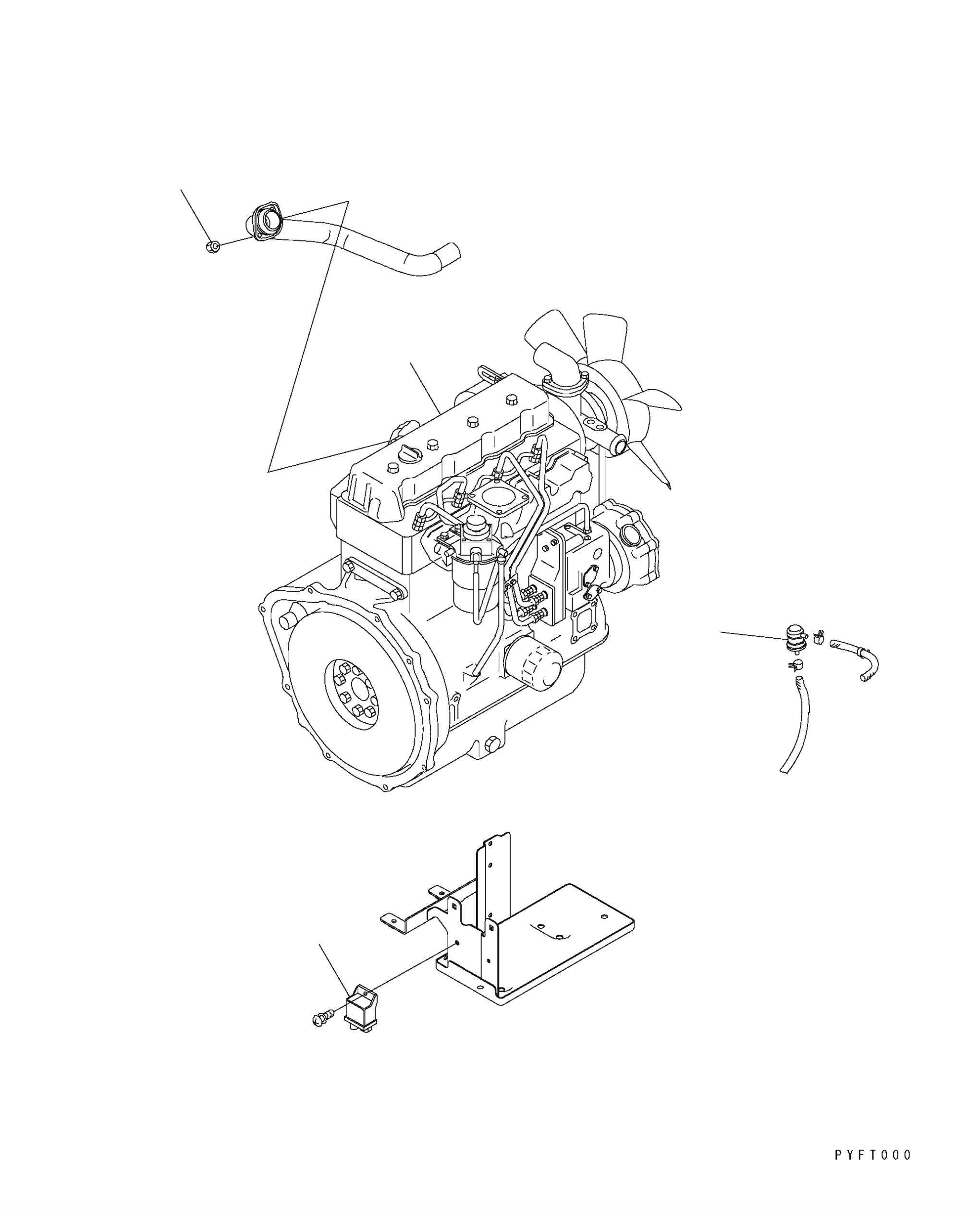ENGINE, 4D98E 37B-1DE-6711 KOMATSU