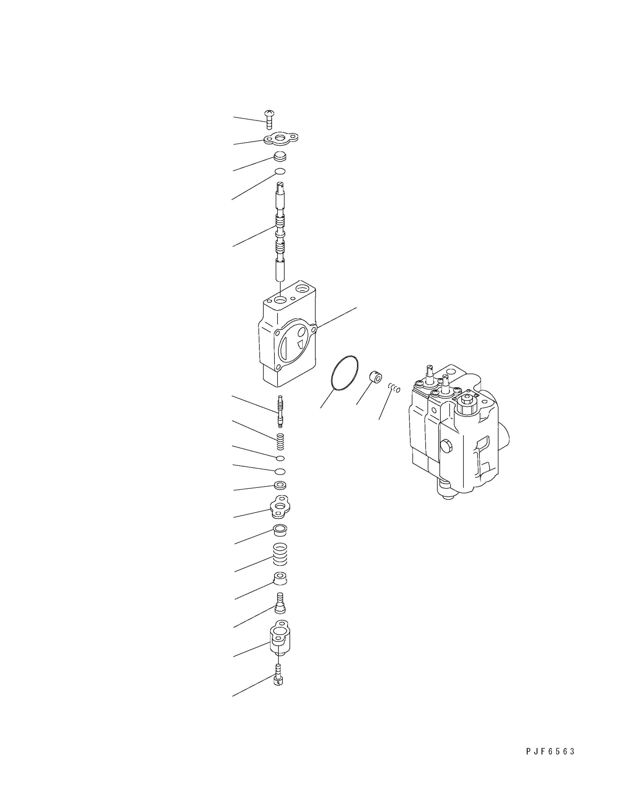 SPOOL SECTION, TILT, 3 TO 5-SPOOL (FV MAST 5.5M/6.0M) 30B-61-11210 KOMATSU