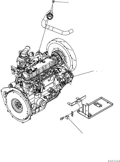 ENGINE, K25 37B-1DA-5725 KOMATSU