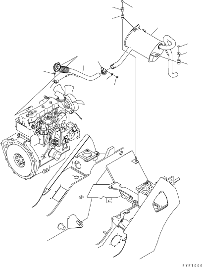 MUFFLER (SPARK ARRESTER SPEC.) 3EB-03-53710 KOMATSU